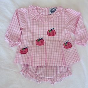 Cecil and Lou Pink Check Pumpkin Set